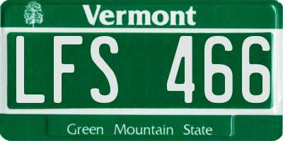 VT license plate LFS466