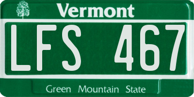 VT license plate LFS467