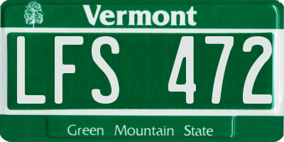 VT license plate LFS472