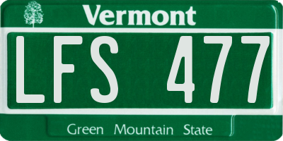 VT license plate LFS477