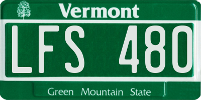 VT license plate LFS480