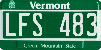 VT license plate LFS483
