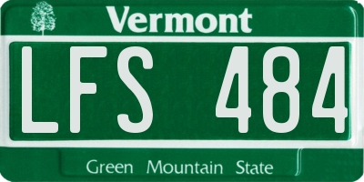 VT license plate LFS484