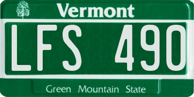 VT license plate LFS490