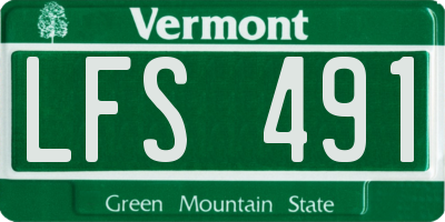 VT license plate LFS491