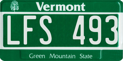 VT license plate LFS493