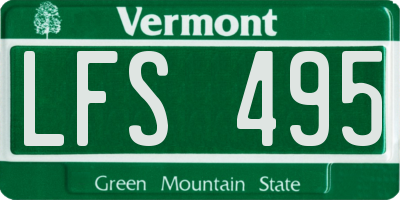 VT license plate LFS495