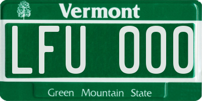 VT license plate LFU000