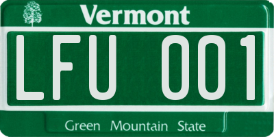 VT license plate LFU001
