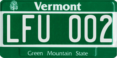 VT license plate LFU002