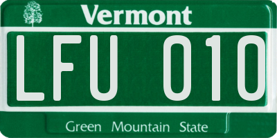 VT license plate LFU010