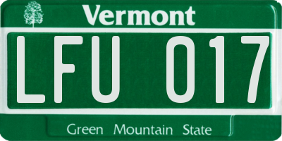 VT license plate LFU017