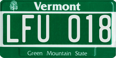 VT license plate LFU018