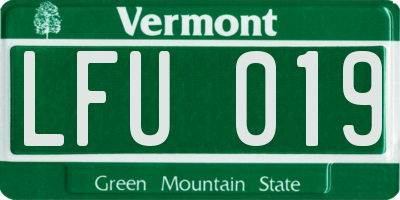 VT license plate LFU019