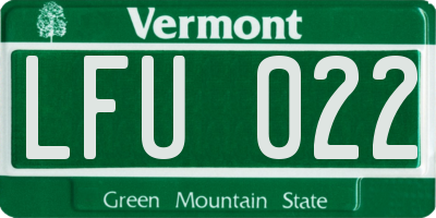 VT license plate LFU022