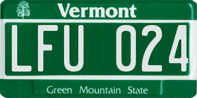VT license plate LFU024