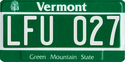 VT license plate LFU027