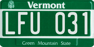 VT license plate LFU031
