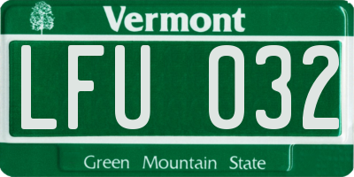 VT license plate LFU032