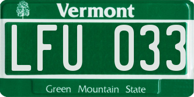 VT license plate LFU033