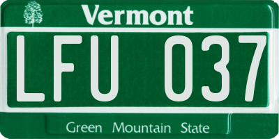 VT license plate LFU037