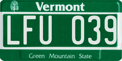VT license plate LFU039