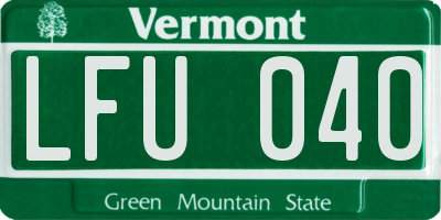 VT license plate LFU040