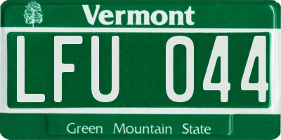 VT license plate LFU044