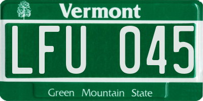 VT license plate LFU045