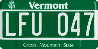 VT license plate LFU047
