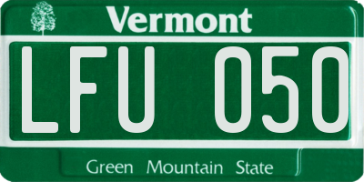 VT license plate LFU050
