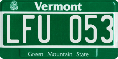 VT license plate LFU053