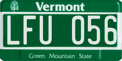 VT license plate LFU056