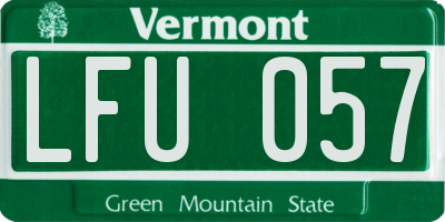 VT license plate LFU057