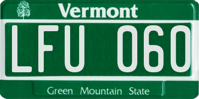 VT license plate LFU060