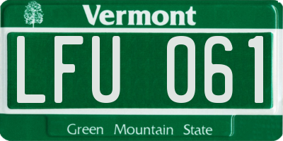 VT license plate LFU061