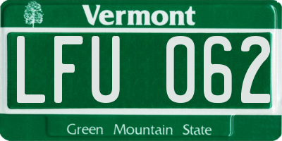 VT license plate LFU062