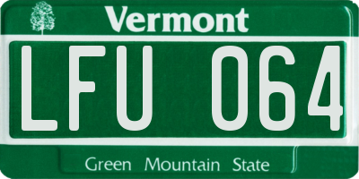 VT license plate LFU064