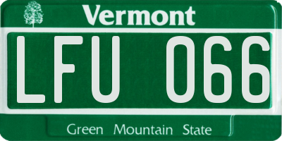 VT license plate LFU066