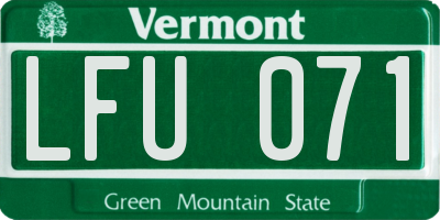 VT license plate LFU071