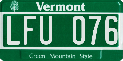 VT license plate LFU076