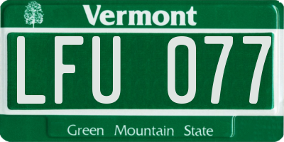 VT license plate LFU077