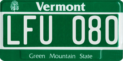 VT license plate LFU080