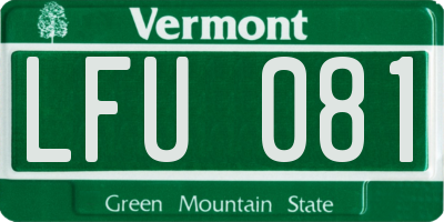 VT license plate LFU081