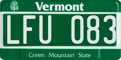 VT license plate LFU083