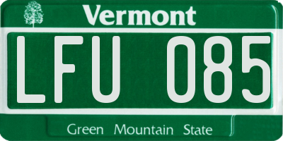VT license plate LFU085