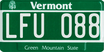 VT license plate LFU088