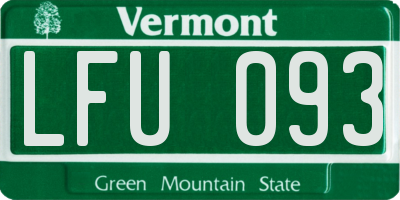 VT license plate LFU093