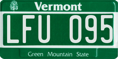 VT license plate LFU095