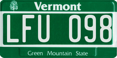 VT license plate LFU098